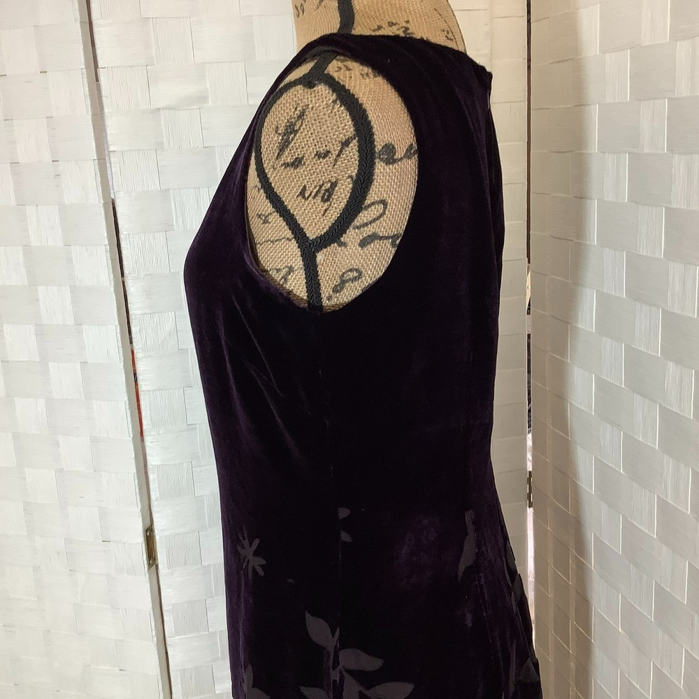 Liz claiborne night plum purple floral velvet dress size 8 - Picture 12 of 13